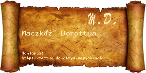 Maczkó Dorottya névjegykártya